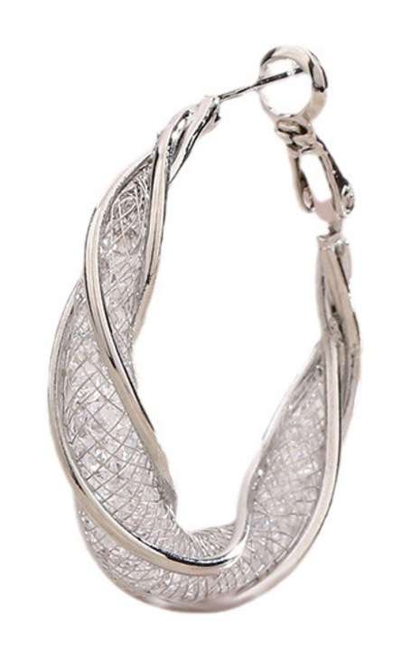 Csavart kristály fülbevaló, Sense Hollow Twist Stud design, retro High Sense cirkónia fülbevaló