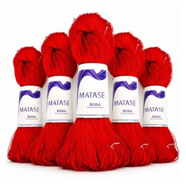 Bobina fir Rosa Matase Piros 3528, 100% viszkóz, piros szín, 100g, 375 m