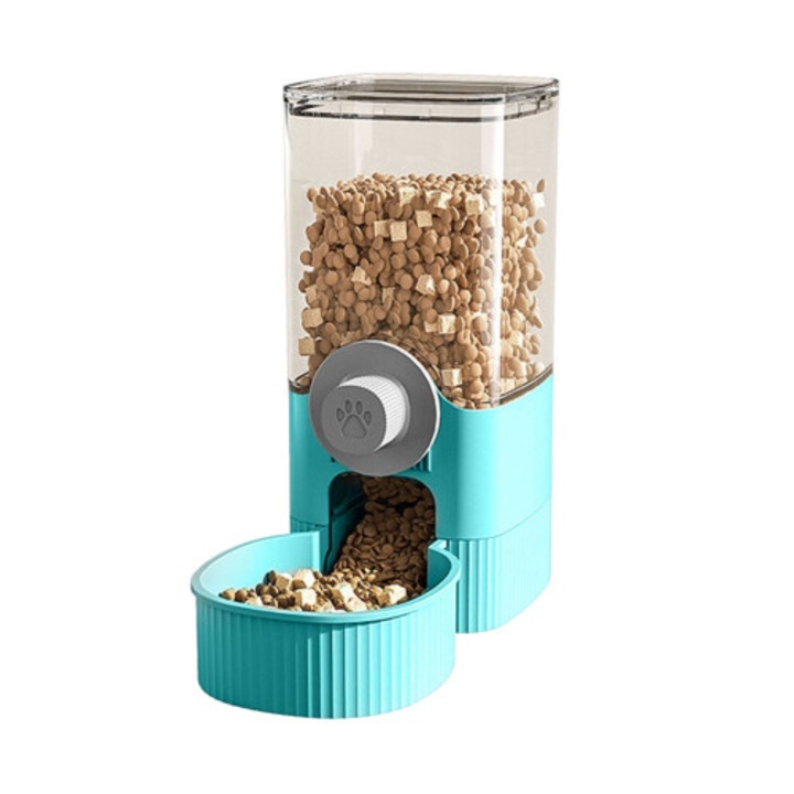 Dispenser automat hrana si apa pentru animale, 1200ml, plastic, mare capacitate