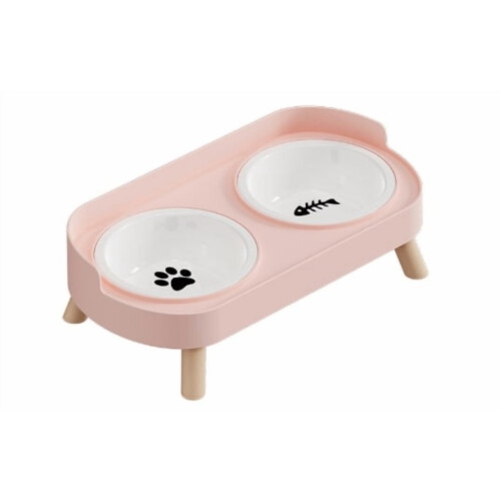 Set 2 castroane pentru caini, plastic non-toxic, baza antiderapanta