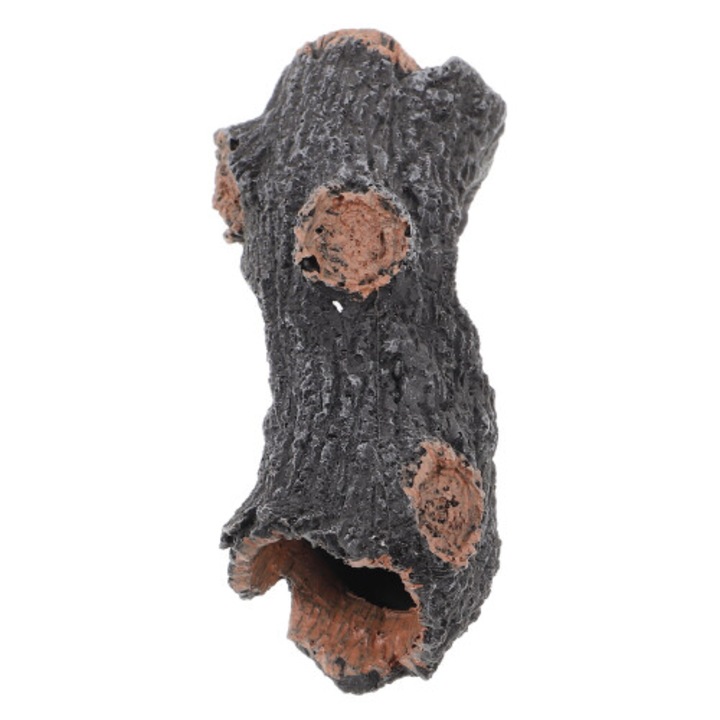 Akáriumi dekoráció fekete gyanta fa 12x4x4cm hal rejtekhely