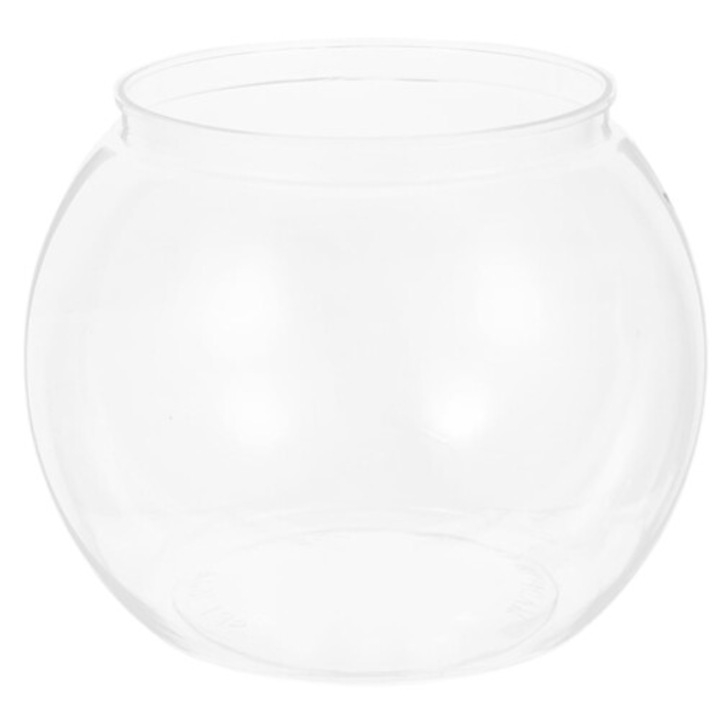 Bol pentru pesti din plastic transparent 13x13x13cm, rezistent, usor, clar
