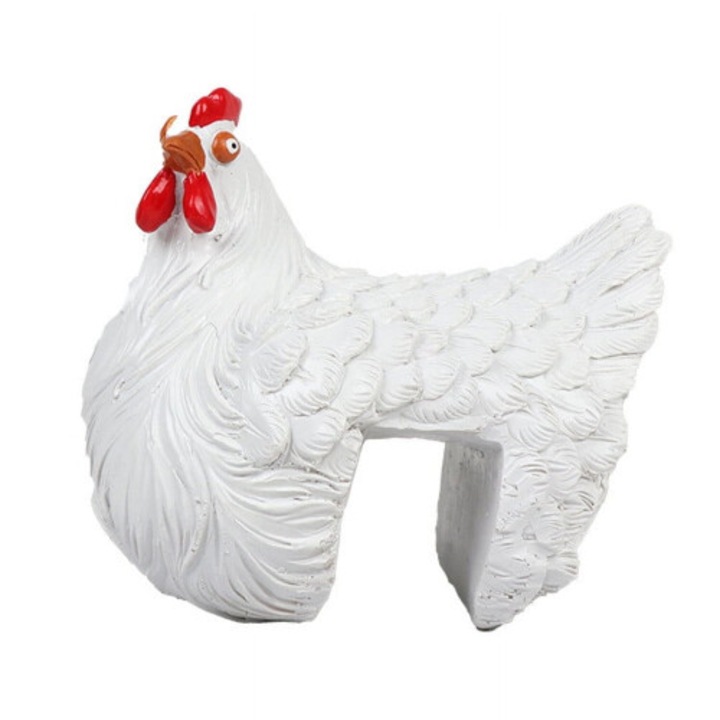 Figurina gaina decorativa gradina rasina multicolor 1buc