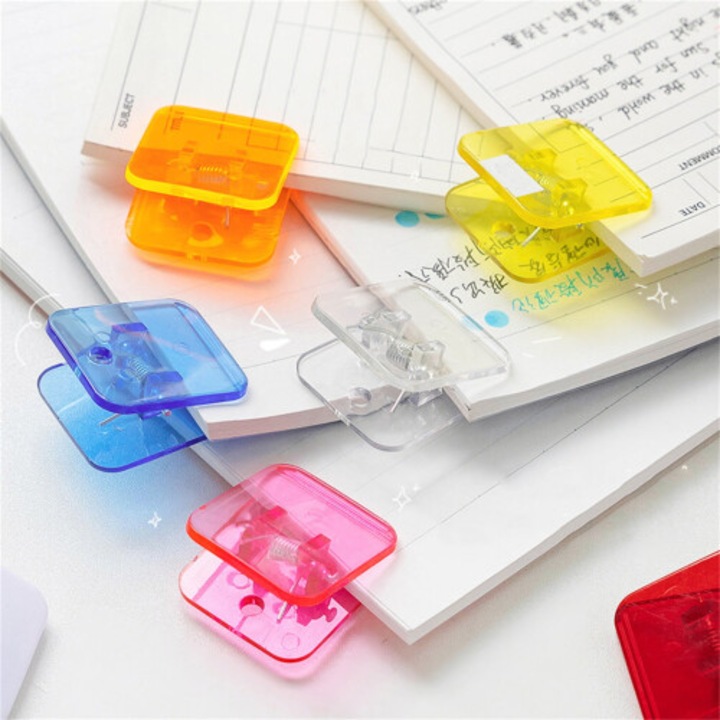 Комплект от 5 прозрачни акрилни квадратни щипки 3.2x3cm