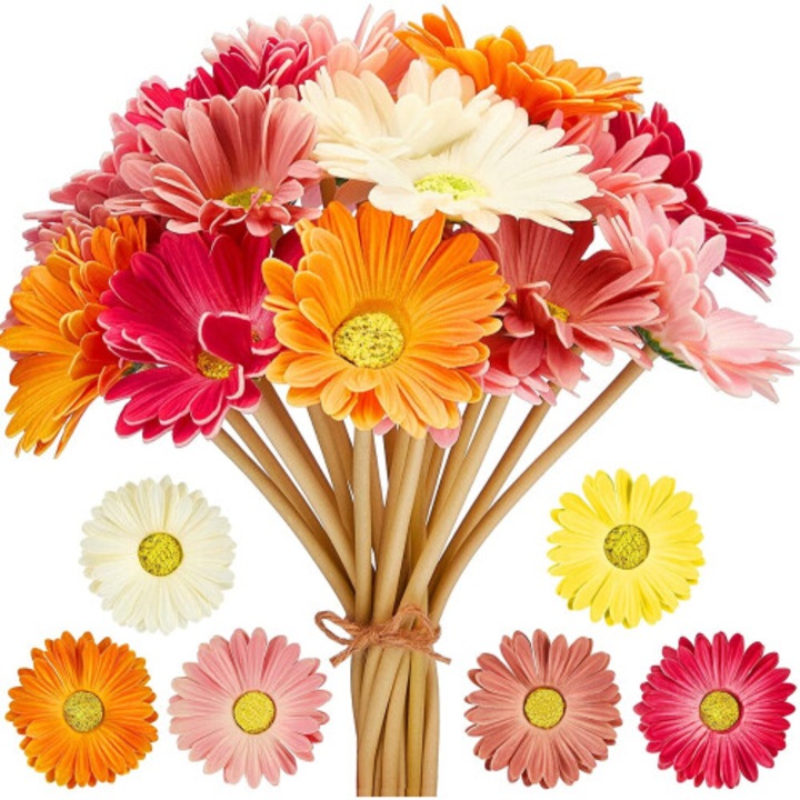 Buchet flori artificiale Gerbera multicolor 50x10cm