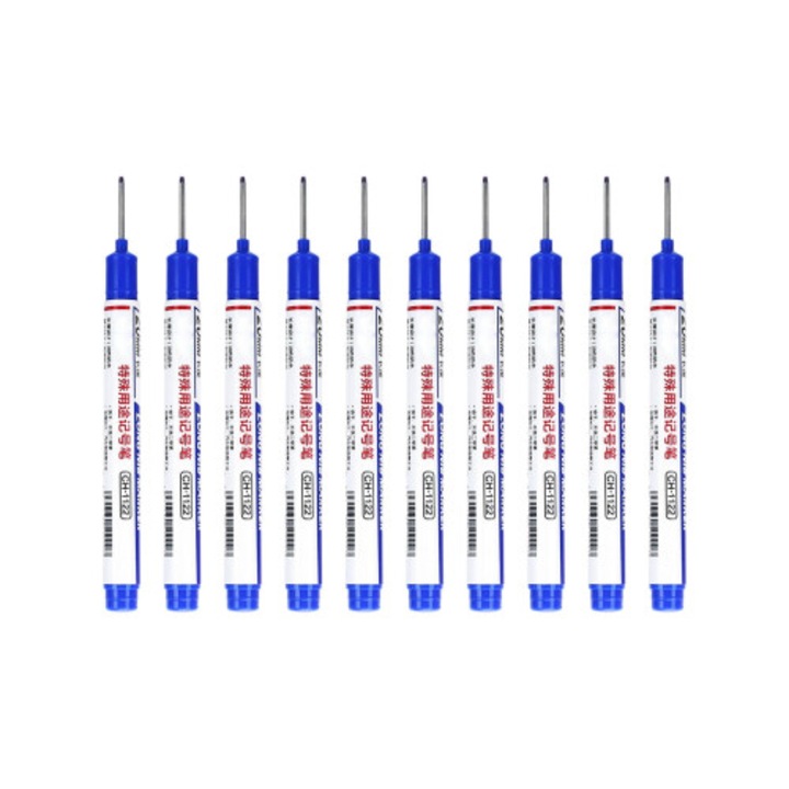 Set 10 markere permanente, varf 1.5mm, multicolor, 13.2cm