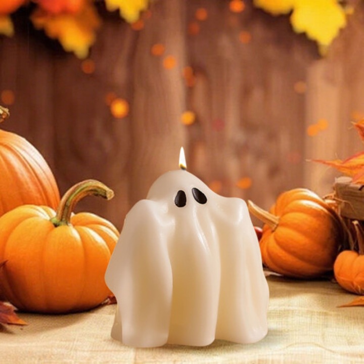 Set 6 lumanari decorative Halloween, alb, dimensiune potrivita