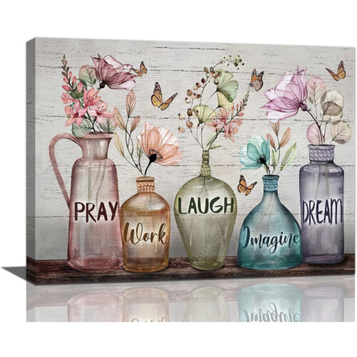 Tablou canvas OEM 12x16 inch, acuarela, dreptunghiular, multicolor