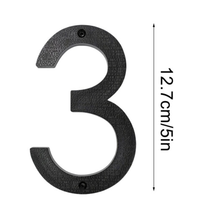 Numere metalice pentru casa, negru, 5 inch