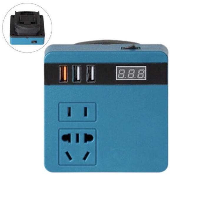Autós inverter 300W multifunkcionális, környezetbarát, 220V, 18V-21V, kompakt