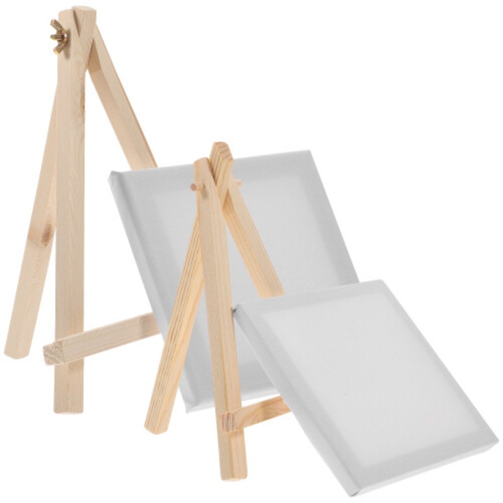 Set sevalet si panza mini lemn, portabil, 2 piese