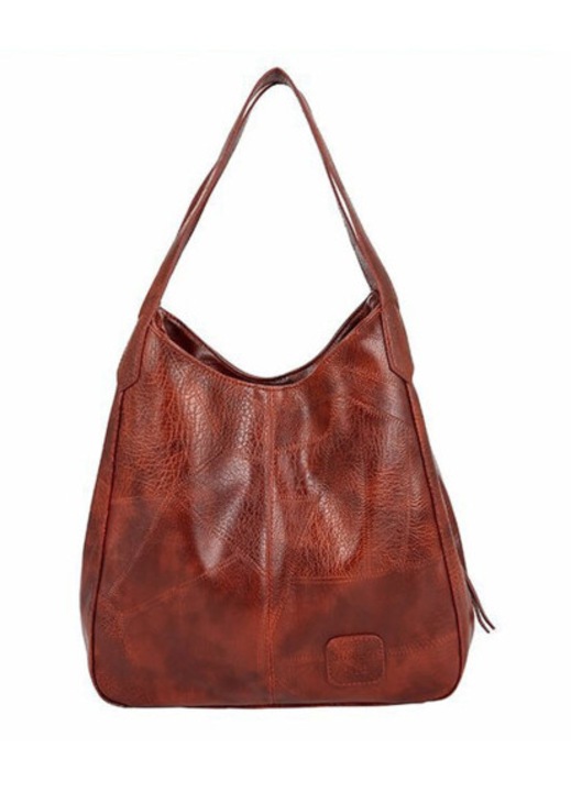 Geanta de umar dama piele moale maro retro ajustabil 25x20x8cm