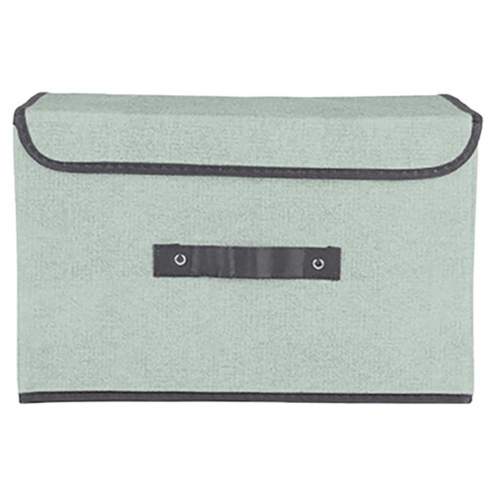 Cutii depozitare pliabile 2 buc verde 30x30x30cm non-tesute cu capac