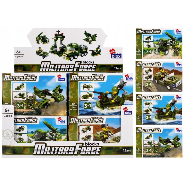 Set Constructie Militara Alleblox, 63-64 Piese, Varsta 6+ Ani