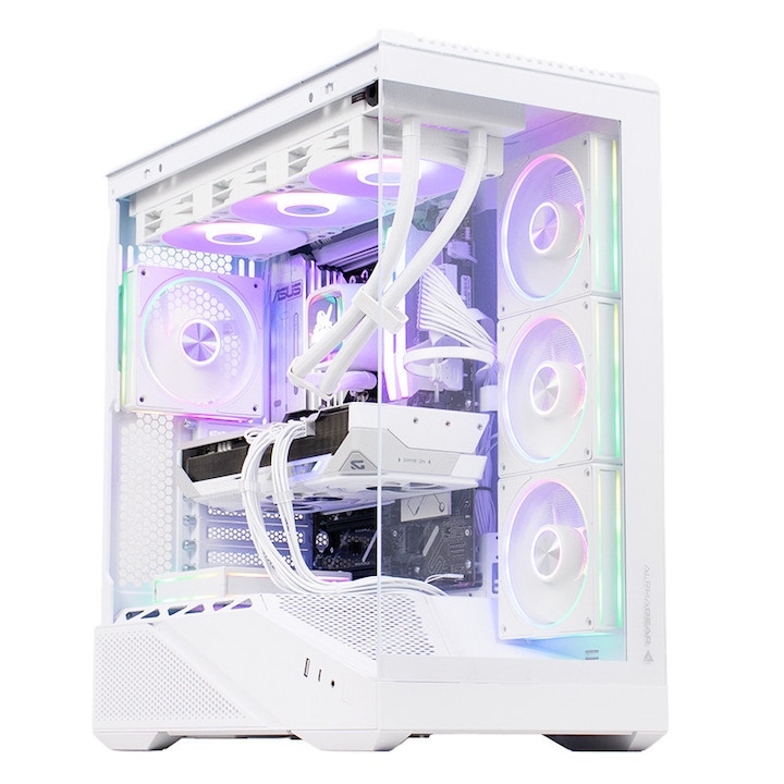Sistem Desktop Pc Gaming Elite Black Intel Core I7 12700 pana la 4.9Ghz, 32GB RAM DDR4, 2TB SSD, Placa Video RTX 5060TI 8GB, GDDR6, Wi-Fi 6, Windows 11 Home