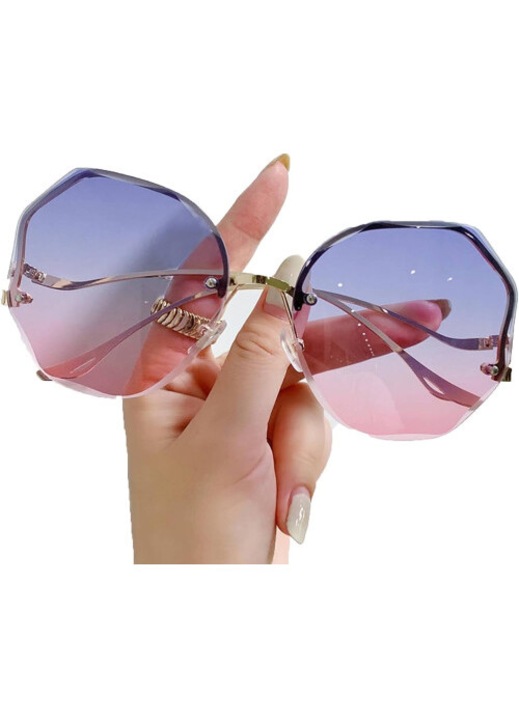 Unisex fém polarizált UV400 retro túlméretezett fekete napszemüveg