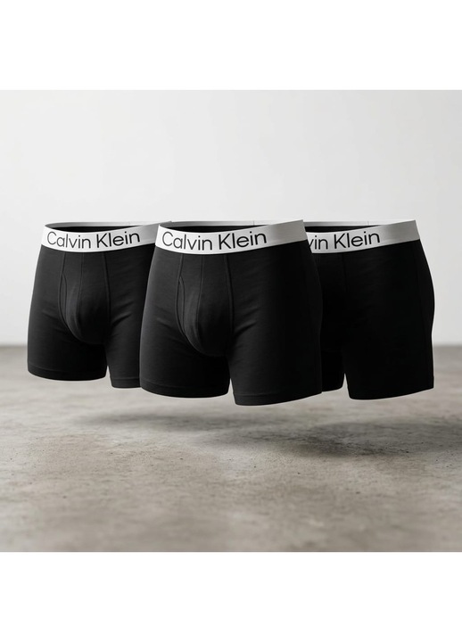 Férfi boxeralsó, 3 darabos szett, 95% pamut, fekete, 2XL