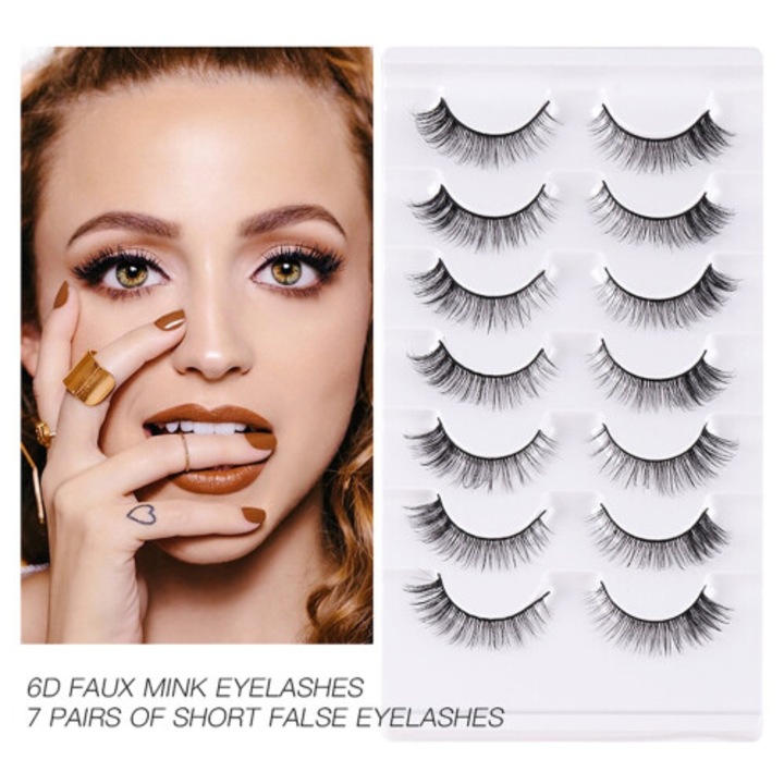 Gene false naturale, flexibile, benzi subtiri din bumbac, confortabile, set 1 cutie