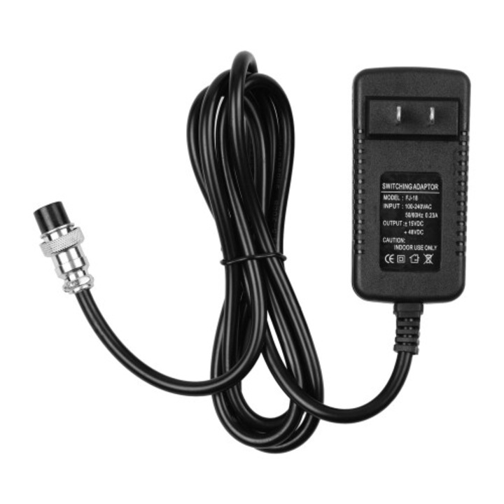 Универсален захранващ адаптер за миксер, 15V 230mA, кръгъл XLR конектор, кабел 1.5м