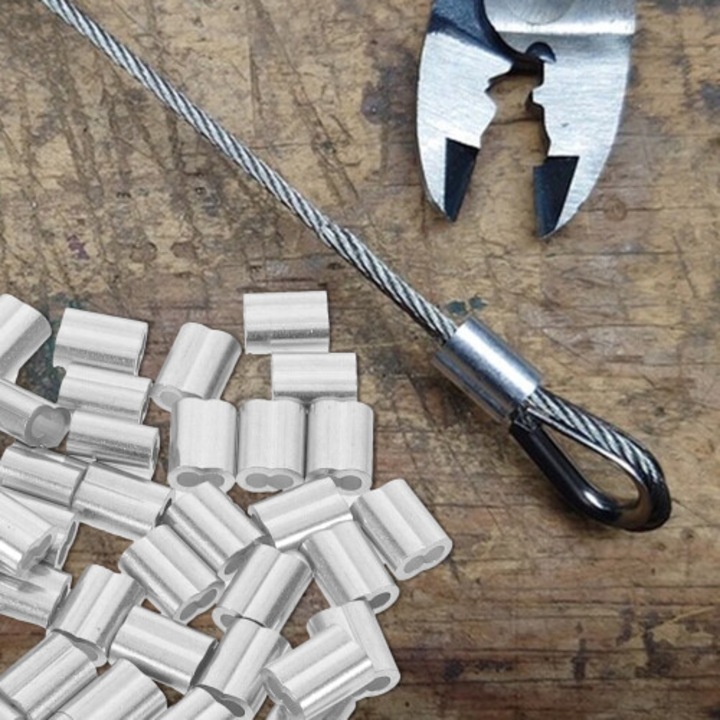 Cleme cablu aluminiu dublu orificiu set 200 buc
