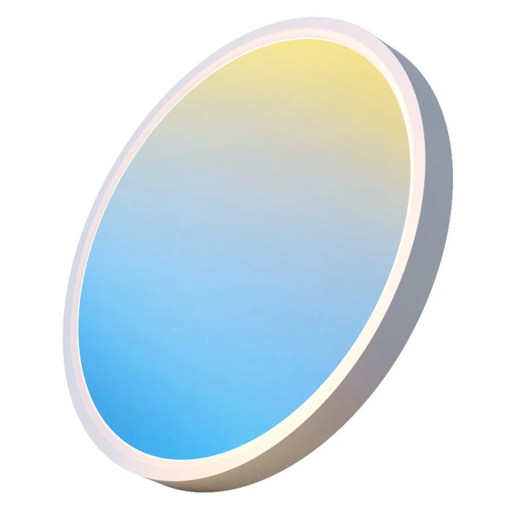 RGB таванна лампа, LED плафониера, 360° осветление със сменящи се цветове, регулируема интензивност, защита за очите, за спалня и всекидневна, бял