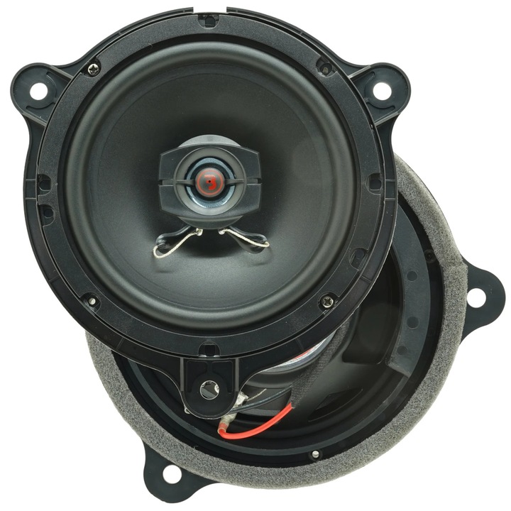 Set difuzoare auto coaxiale usi spate Dacia Logan 2013-prezent Bass Habit R165 16.5cm 60W cu inele si mufa adaptoare