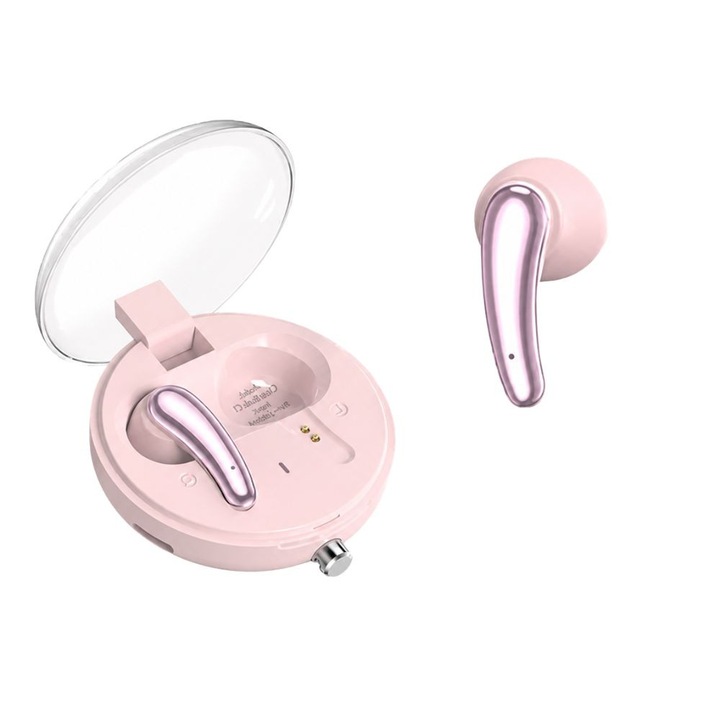 FONIX vezeték nélküli In-Ear fülhallgató, Tiszta hangzás, Bluetooth 5.3, 10 méteres hatótávolság, Modern design, Hordozható, Rózsaszín