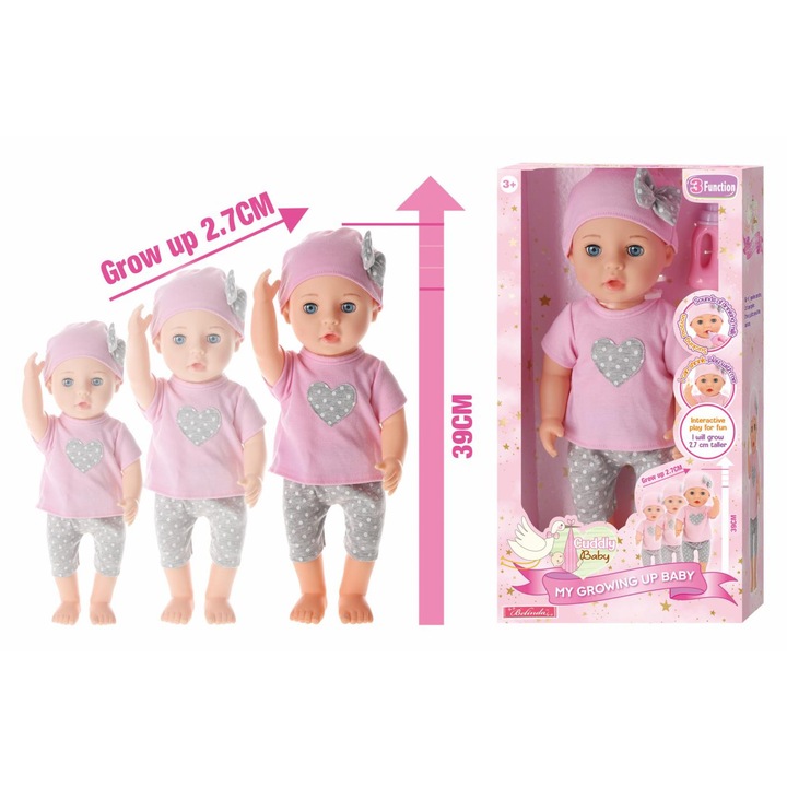 Növekvő baba, JPT, 35-38 cm, 3 év+