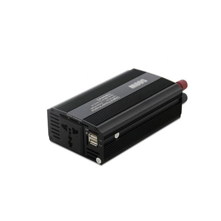 Invertor tensiune Eurocase DY-8109-12, 500W, USB, alb, 177x89x65mm