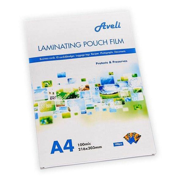 Aveli A4 lamináló fólia 216x303mm 200mic fényes, 100 db-os szett