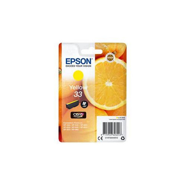 Epson 33 sárga tintapatron 4.5ml akusztikus riasztással 4.5ml