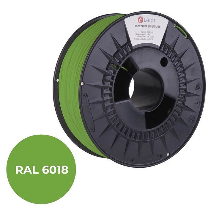 Filament PLA C-Tech Premium Line zöld-sárga 1,75mm 1kg