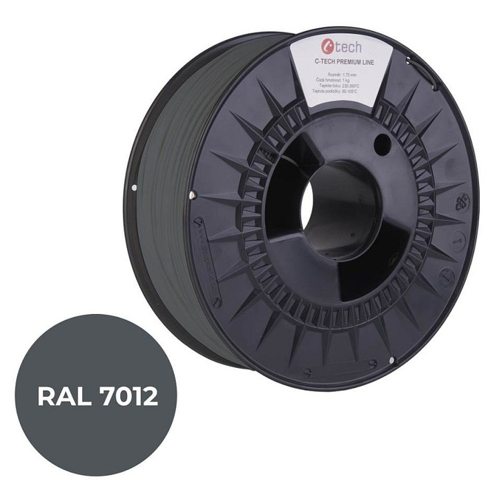 Filament 3D C-Tech Premium Line ASA, szürke, 1.75mm, 1kg