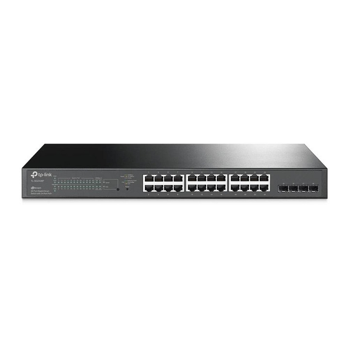 TP-Link SG2428P 28 portos PoE+ 250W menedzselhető switch, fekete, 440x220x44mm