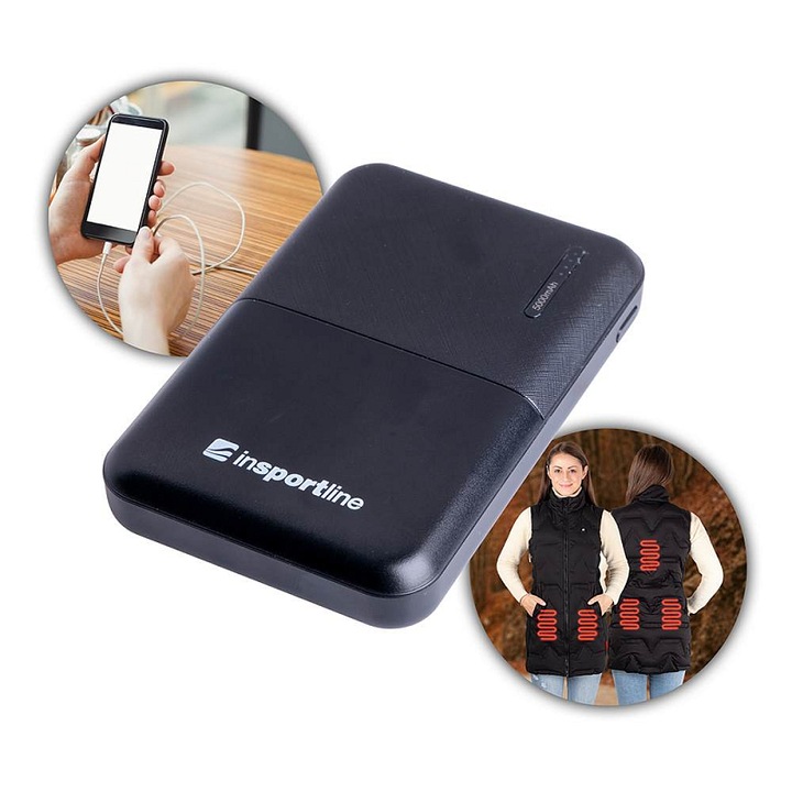 InSPORTline PowerFive 5000mAh power bank, fehér 9.9x6.5x1.5cm 125g