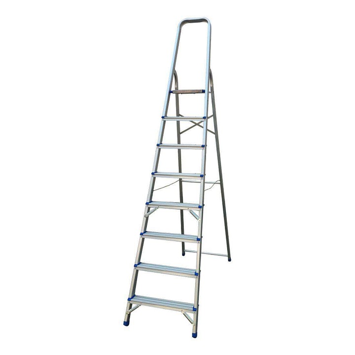 Scara aluminiu M.A.T. GROUP 8 trepte pliabila argintiu 172x53cm capacitate 120kg