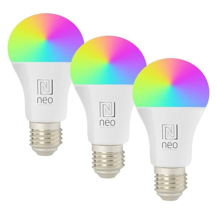 IMMAX NEO E27 LED izzó készlet, 3 db, RGB+CCT, 11W, fehér, 12.3x6x6cm, szabályozható