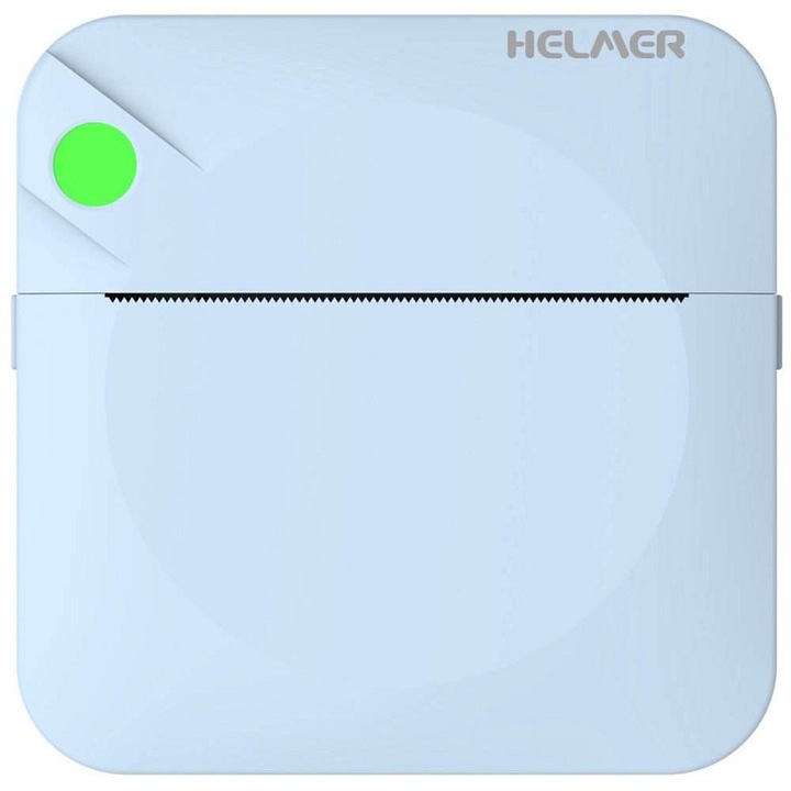 Helmer TP01 hordozható hőnyomtató, kék, 8x8x3.5cm, Bluetooth