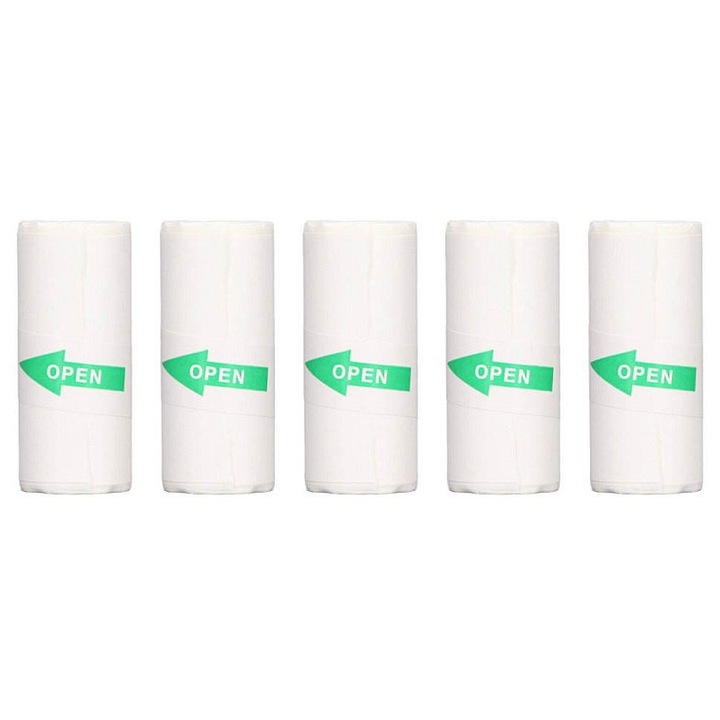 Самозалепващи термо ролки Helmer TP 01, 55x25x25mm, комплект 5 бр., бели