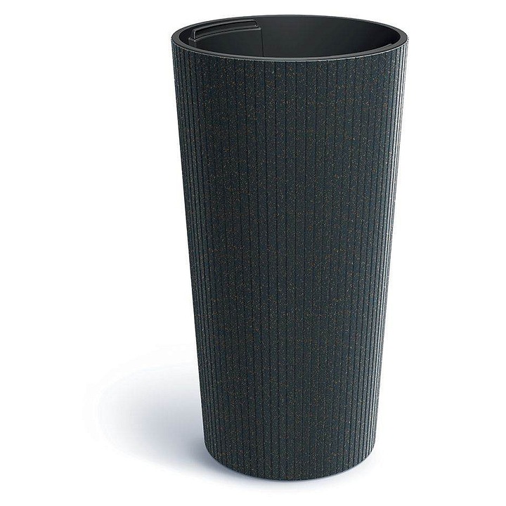 Prosperplast Lamia Slim Eco Wood antracit virágcserép 30x57.5cm 27L 4 db-os szett