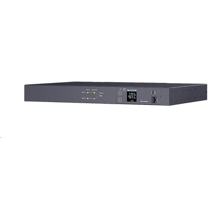 PDU Cyber Power Systems PDU24005, mérőműszeres, 16A, fekete, 44x433x215mm, 1U