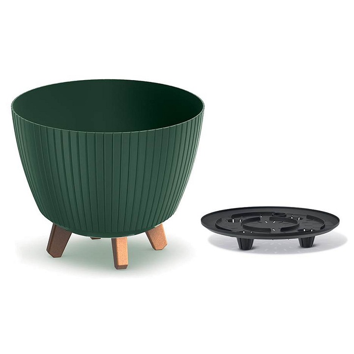 Prosperplast Lamia virágcserép 28.8x23.7cm 9L sötétzöld 5 db-os szett