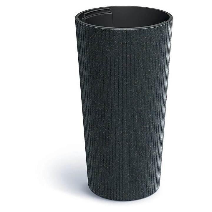 Prosperplast Lamia Slim Eco Wood antracit virágcserép 25x48cm 15.5L 5 db-os szett