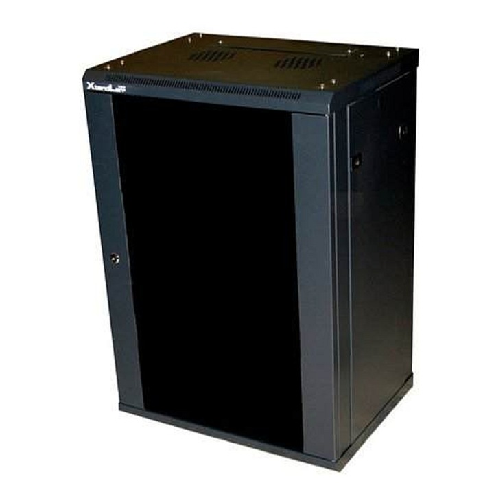 Dulap metalic XtendLan 15U negru 600x450x769mm cu usi din sticla securizata