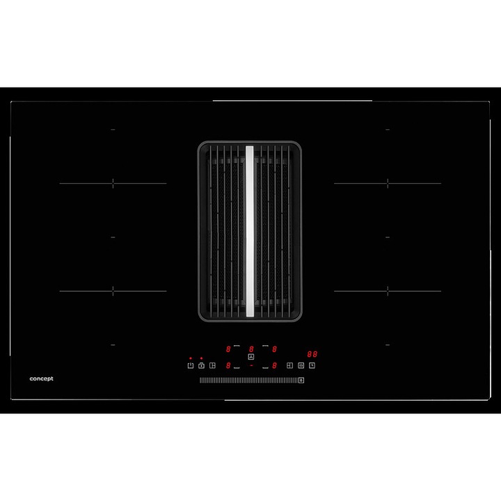 Concept Cook&Flow indukciós főzőlap 83cm fekete 4 zónás beépített páraelszívóval