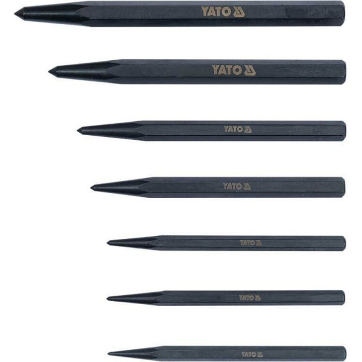 Yato 7 db-os lyukasztó készlet, CrV acél, fekete, 100-140mm