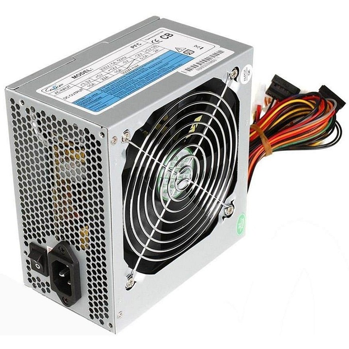 Eurocase ATX 400W 80+ ezüst PC tápegység 150x140x85mm 120mm ventilátor