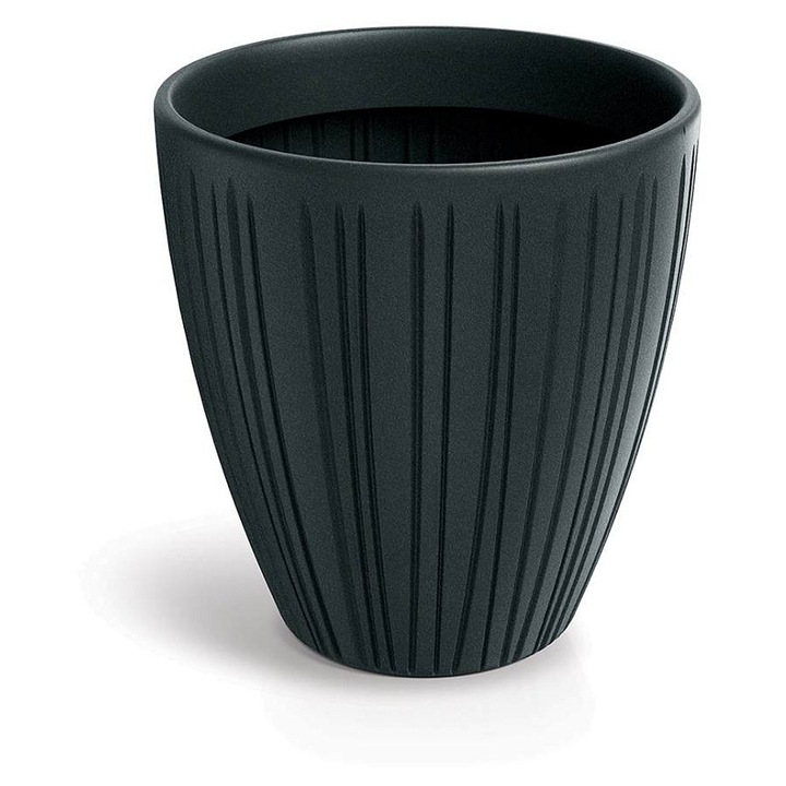 Prosperplast FERO ROUND virágtartó, kerek, 48x50x56cm, műanyag, sötétszürke, 2 darabos szett