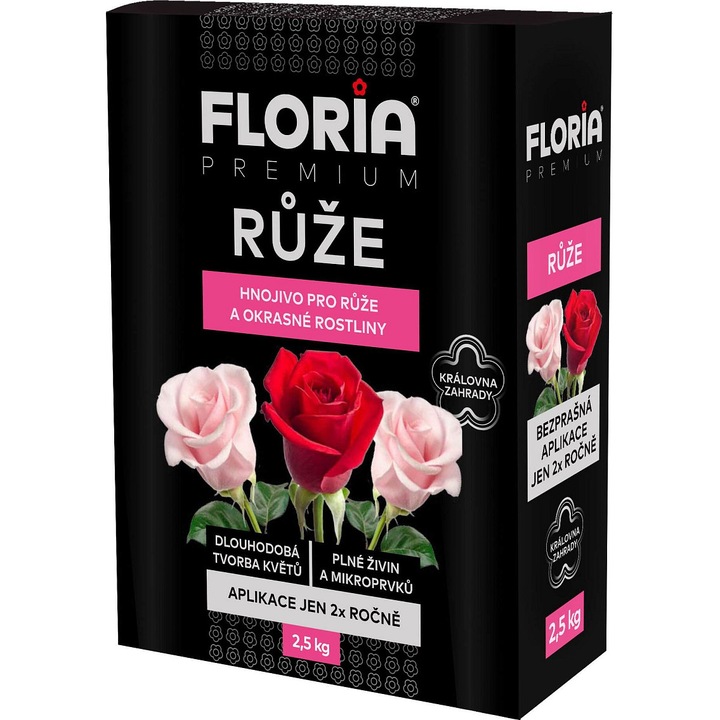 Ingrasamant granulat pentru trandafiri Floria 2,5 kg, fara clor, NPK 12-10-18, microelemente