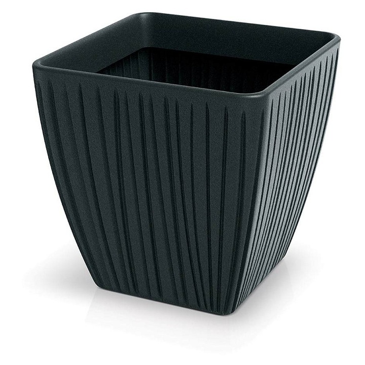 Prosperplast FERO SQUARE négyzet alakú virágcserép, 40x40cm, 43L, sötétszürke, műanyag, 4 darabos szett